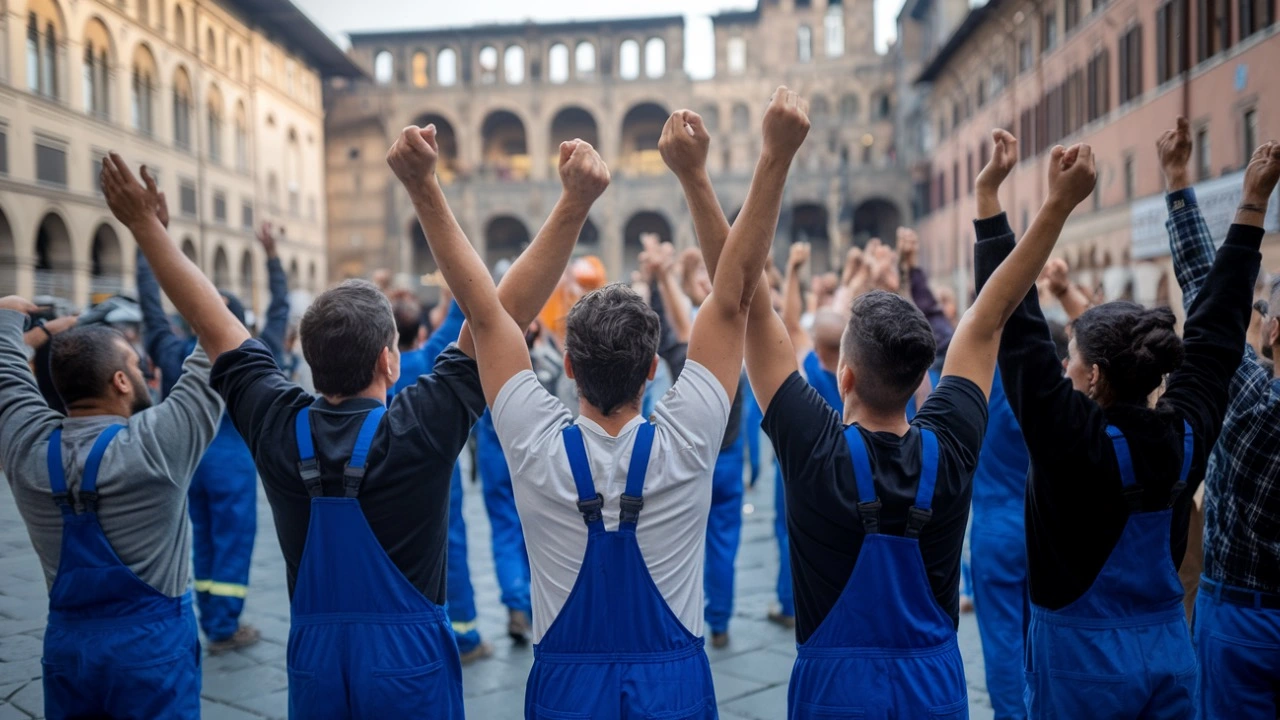 Lavoratori in piazza CGL