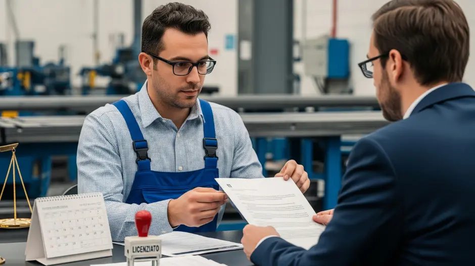 Lavoratore che viene licenziato tramite una lettera