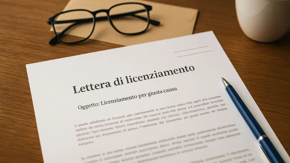 Lettera di licenziamento per giusta causa.