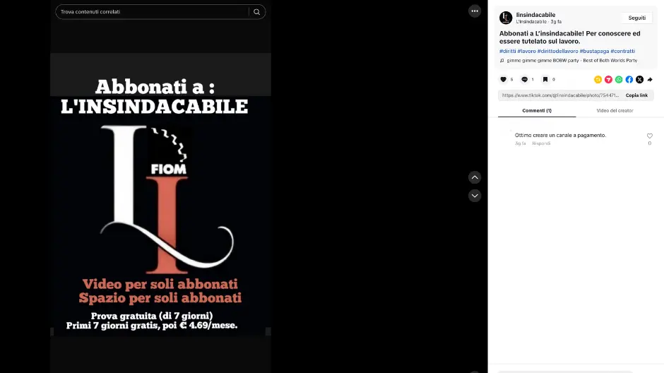Abbonamento a L'insindacabile dirigente FIOM CGIL
