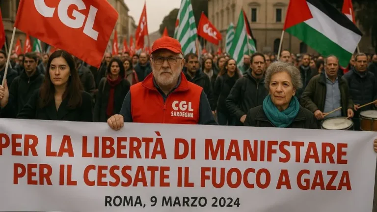 CGL Sarda a Roma per Gaza con fondi pubblici