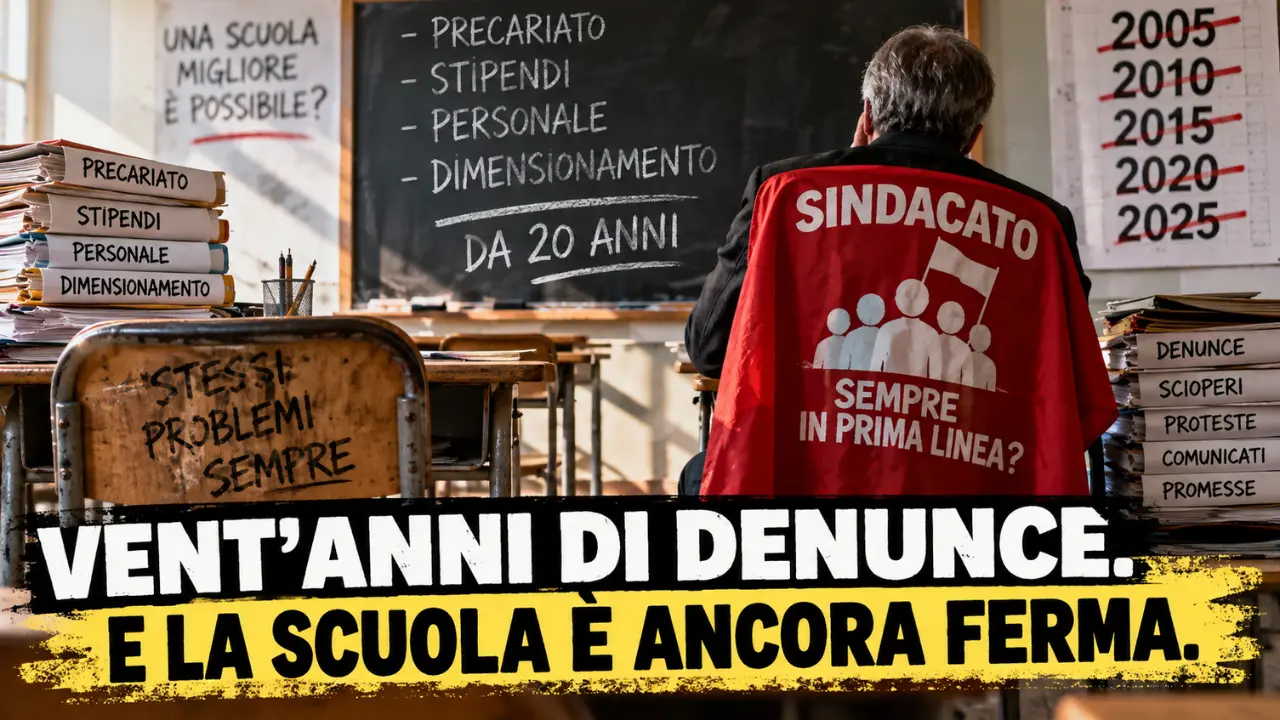 I problemi irrisolti della scuola e le denunce del sindacato su precariato, personale e dimensionamento, sempre uguali a se stesse